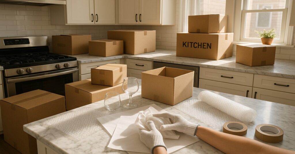 declutter kitchen before packing